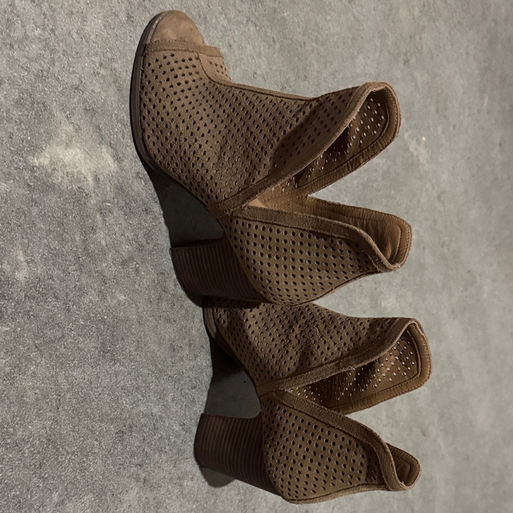 Lucky Brand Brown Perforated Ankle Booties